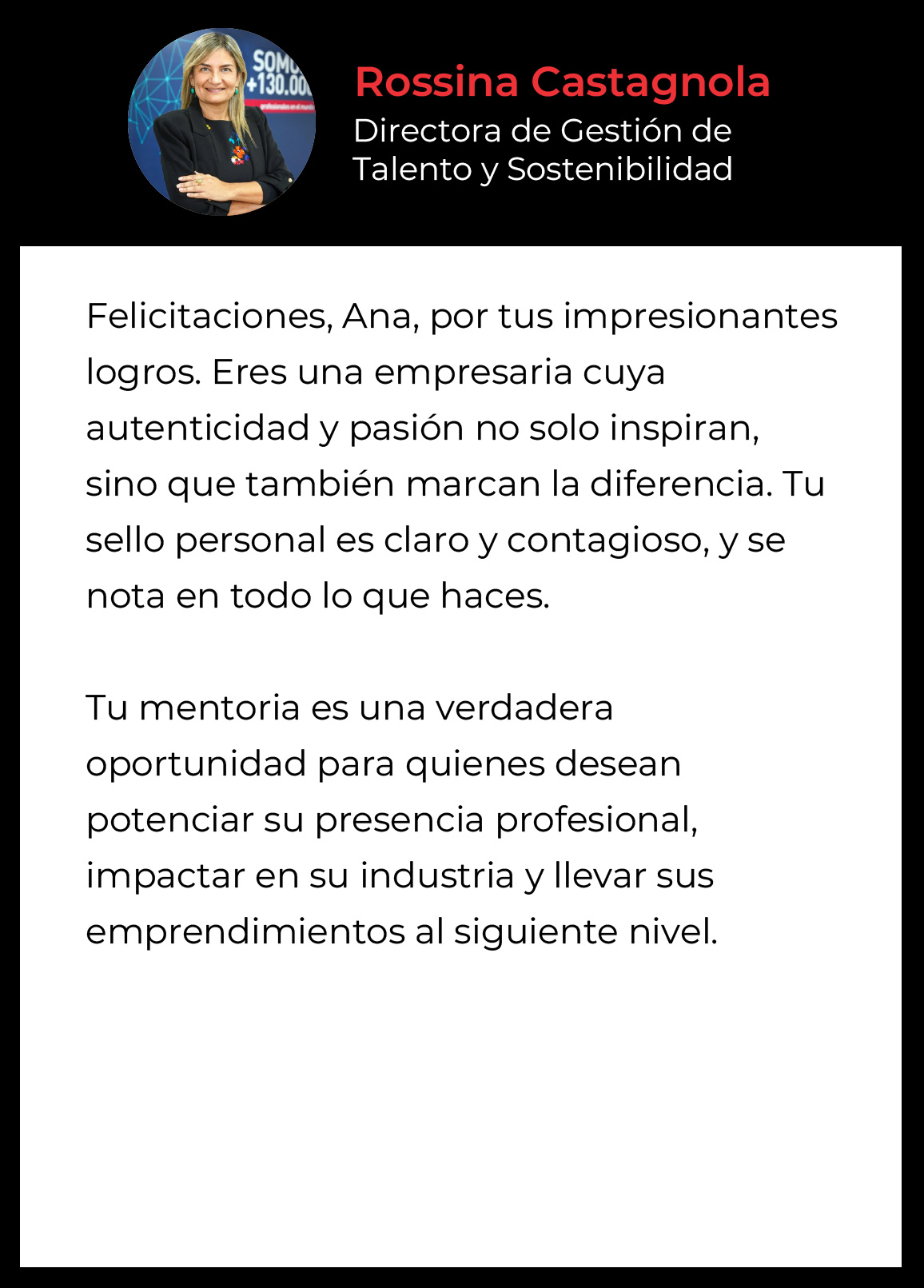 Testimonio 4 - Rossina Castagnola